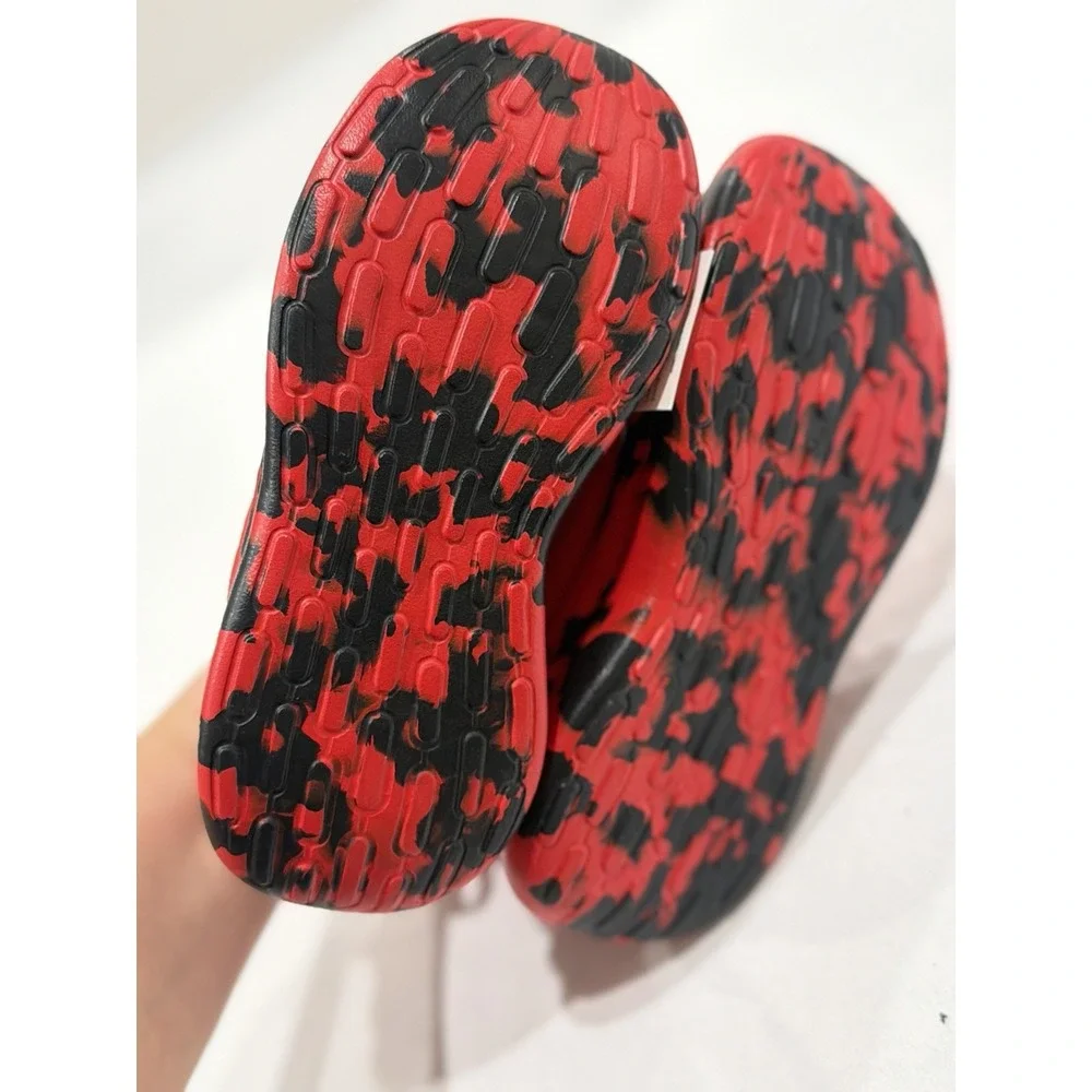 ADIDAS Lite Racer Adapt 7.0 K Kids Slip-On Sneakers Red/Black Camo 12 school